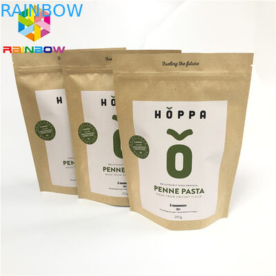 ورق كرافت بني CMYK VMPET Ziplock Stand Up Pouch