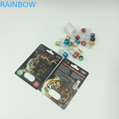 تغليف كبسولات الطاقة الجنسية CMYK 350g 3D بطاقات نفطة