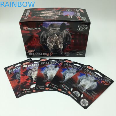 كبسولة حبوب منع الحمل PVC 60 * 80 سم وحيد القرن 69 بطاقات تغليف ثلاثية الأبعاد