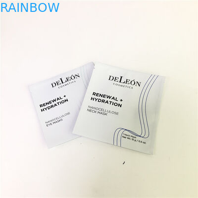 كيس قناع أبيض مسطح مخصص لمستحضرات التجميل عينة كيس صغير كيس تغليف كريم