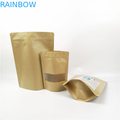 100g 250g ورق الكرافت 100 Mircon CYMK Stand Up Zipper Bag