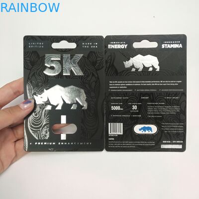 سطح لامع 9x12cm بطاقات ورقية الكركدن كبسولة نفطة