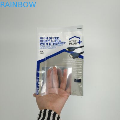 تخصيص ثلاثة جوانب مختومة كبل USB أكياس التعبئة والتغليف الحقائب البلاستيكية التعبئة والتغليف سماعات لاسلكية مع زيبر