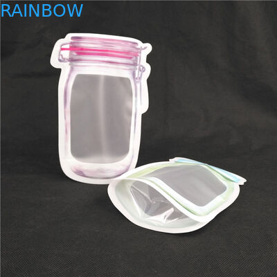 خاص على شكل طباعة شعار الغذاء الصف عصير الحليب هلام السائل الوقوف زجاجة شكل أكياس