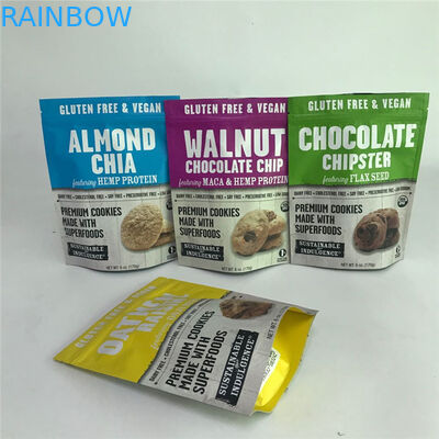 الطباعة الرقمية القابلة لإعادة الغلق رقائق الألومنيوم غير اللامعة أكياس الوقوف أكياس تغليف المواد الغذائية