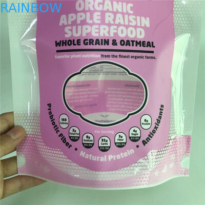 أكياس التعبئة والتغليف سطح لامع الوقوف أكياس مخصصة مع نافذة لتغليف المواد الغذائية