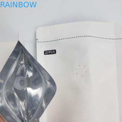 OEM مخصص 1/8 OZ أبيض حجم الشعار القابل للإغلاق رقائق الألومنيوم 120 ميكرون ورق كرافت الوقوف أكياس التعبئة والتغليف