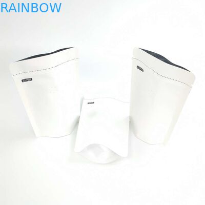 OEM مخصص 1/8 OZ أبيض حجم الشعار القابل للإغلاق رقائق الألومنيوم 120 ميكرون ورق كرافت الوقوف أكياس التعبئة والتغليف