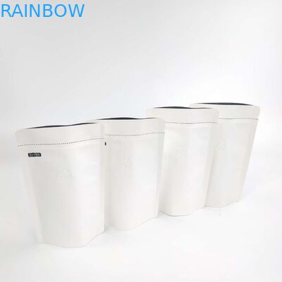 OEM مخصص 1/8 OZ أبيض حجم الشعار القابل للإغلاق رقائق الألومنيوم 120 ميكرون ورق كرافت الوقوف أكياس التعبئة والتغليف