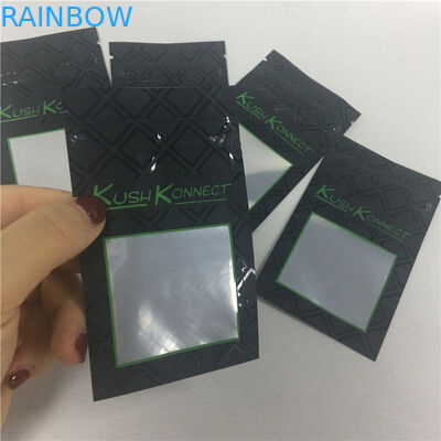 طباعة الأشعة فوق البنفسجية KUSH PE منع الأطفال من فتح أكياس التبغ مع النافذة