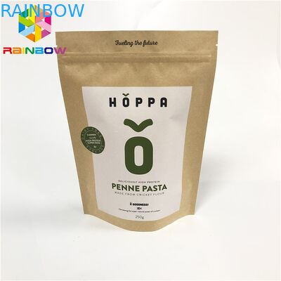 طباعة الشعار الخاص Ziplock الوقوف أكياس الورق للأغذية / تغليف نافذة حبوب البن انظر من خلال الأكياس