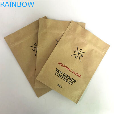 أكياس Kraft Zip Lock Stand up مع الشق المسيل للدموع ونافذة ماتي