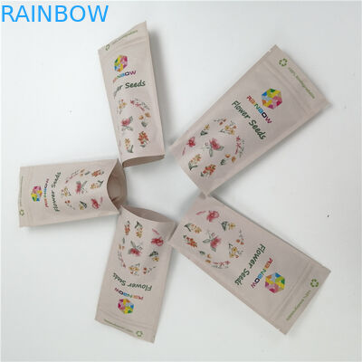 تخصيص 100٪ أكياس ورق الكرافت القابلة للتحلل بيولوجيًا مع سحاب قابل للإغلاق لمضغ العلكة