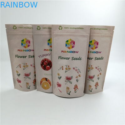 أكياس مخصصة قابلة للإغلاق Cr Sativa / Indica Kraft Paper Pla Bag Tweed Leaf Leaf Bags