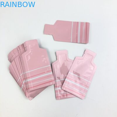 OEM حجم الشعار الوردي المخصص للإغلاق مع نافذة شفافة لحقيبة تغليف مكسرات الفواكه الجافة