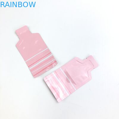 OEM حجم الشعار الوردي المخصص للإغلاق مع نافذة شفافة لحقيبة تغليف مكسرات الفواكه الجافة