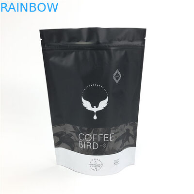 أكياس بلاستيكية سوداء غير لامعة للوجبات الخفيفة تغلف أكياس القهوة مع صمام أحادي الاتجاه