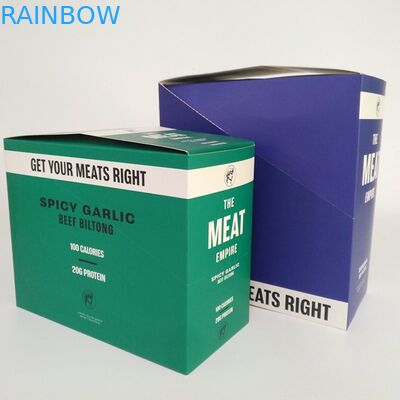 مخصص مطبوعة مطوية كرتون عرض مربع التجزئة 200G لحوم البقر رعشة التعبئة والتغليف شريط الطاقة وجبات خفيفة صناديق الورق