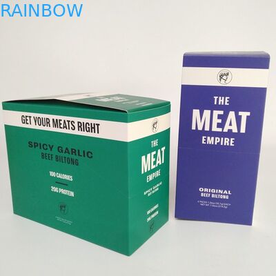 مخصص مطبوعة مطوية كرتون عرض مربع التجزئة 200G لحوم البقر رعشة التعبئة والتغليف شريط الطاقة وجبات خفيفة صناديق الورق