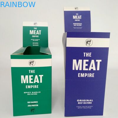 مخصص مطبوعة صغيرة لحوم البقر متشنج صناديق الورق المقوى كرافت ورقة مربع لوجبة خفيفة مربع عرض الطاقة