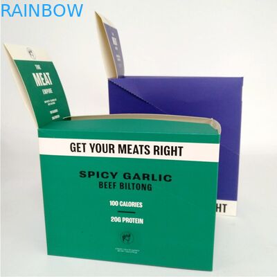 مخصص مطبوعة لحوم البقر مجموعة Biltong ورقة مربع كعكة الشوكولاته صناديق الكرتون المموج العرض