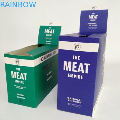 مخصص مطبوعة لحوم البقر مجموعة Biltong ورقة مربع كعكة الشوكولاته صناديق الكرتون المموج العرض