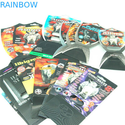 الجملة حبوب تعزيز الذكور صناديق التعبئة الكركدن 69 بطاقات التعبئة والتغليف 3d تأثير Rhinopill كبسولة نفطة التعبئة والتغليف Ca