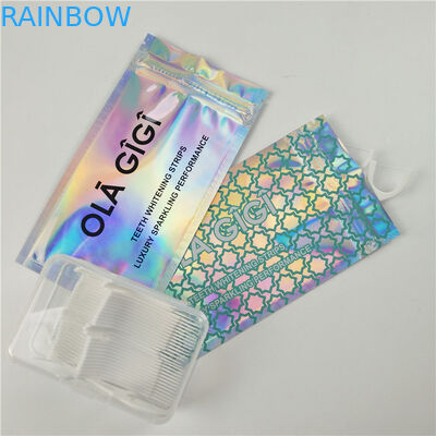 لامع واضح الجبهة الأسنان الخيط شنق حفرة أكياس بلاستيكية رقائق الألومنيوم مخصصة البريدي قفل حقيبة التعبئة والتغليف