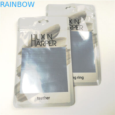 لامع واضح الجبهة الأسنان الخيط شنق حفرة أكياس بلاستيكية رقائق الألومنيوم مخصصة البريدي قفل حقيبة التعبئة والتغليف