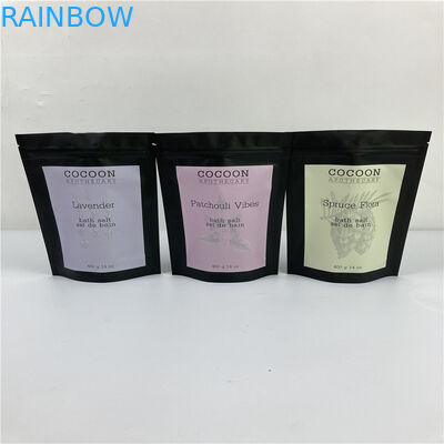 32 أونصة ملح الحمام كيس التغليف القابل للإغلاق / كيس فرك الجسم للقهوة 250 جرام