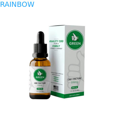 طباعة ملونة CMYK 120mic قطارة زجاجة صندوق ورقي CBD