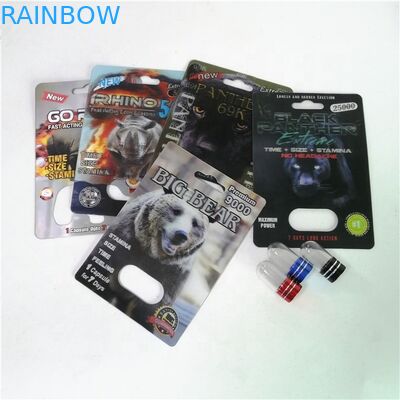 الكركدن 99500K تعزيز حبوب التعبئة والتغليف بطاقات الطباعة الحريرية