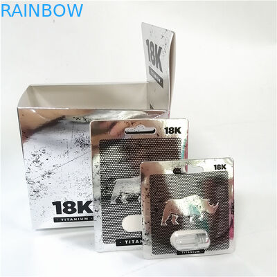 Rhino 69 CMYK Plastic Blister 3D Cards ذكر تعزيز حبوب منع الحمل