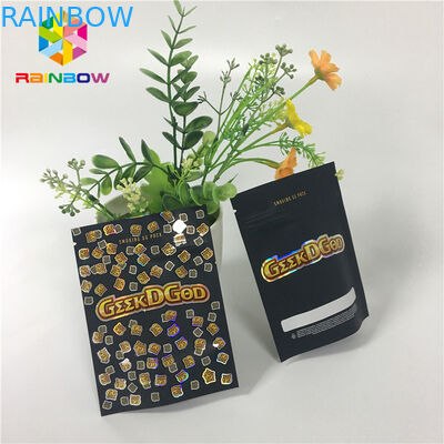 أكياس بلاستيكية مخصصة من مايلر زيبلوك 150 مجم أسود غير لامع