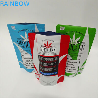 CBD Flower Herbs Ziplock Three Side Seal Pouch مخصصة مغلفة مطبوعة