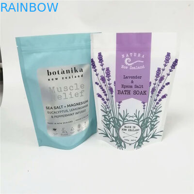 الحقائب البلاستيكية ملح البحر المحيط التعبئة والتغليف الذاتي شعار مخصص قابل للإغلاق