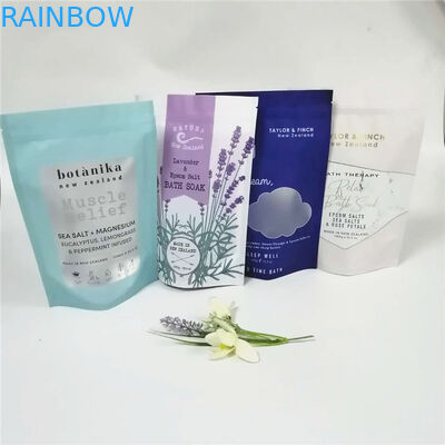 الحقائب البلاستيكية ملح البحر المحيط التعبئة والتغليف الذاتي شعار مخصص قابل للإغلاق