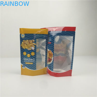 لامعة مجففة سمك البلاستيك سستة رقائق الألومنيوم التعبئة والتغليف مع نافذة واضحة