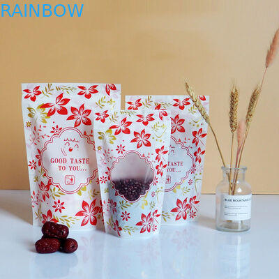 زيبر لامعة الوقوف الحقيبة البلاستيكية التعبئة والتغليف شعار مخصص مع نافذة