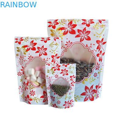 زيبر لامعة الوقوف الحقيبة البلاستيكية التعبئة والتغليف شعار مخصص مع نافذة