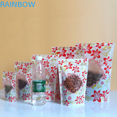 زيبر لامعة الوقوف الحقيبة البلاستيكية التعبئة والتغليف شعار مخصص مع نافذة