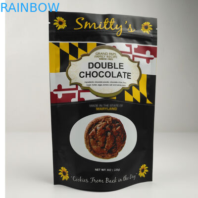 صديقة للبيئة مات رقائق الألومنيوم الوقوف أكياس زيبلوك للأغذية المكسرات