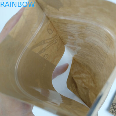 وجبة خفيفة مقاومة للماء الوقوف مغلفة براون كرافت ورقة أكياس زيبلوك مع نافذة