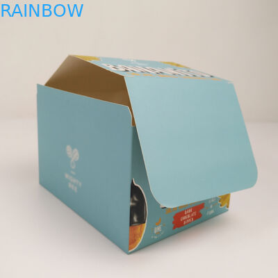 مخصص للطي الكرتون الكرتون المسيل للدموع عرض مربع ، الكرتون المضلع PDQ عداد البيع بالتجزئة وجبات خفيفة مربع التعبئة والتغليف ورقة