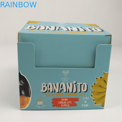 مخصص للطي الكرتون الكرتون المسيل للدموع عرض مربع ، الكرتون المضلع PDQ عداد البيع بالتجزئة وجبات خفيفة مربع التعبئة والتغليف ورقة