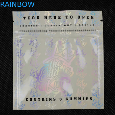 مخصص تصميم شعار الرمز البريدي قفل الأغلاق رائحة واقية من الألومنيوم احباط مايلر البلاستيك ثلاثة الجانب مختومة التعبئة والتغليف الهولوغرام حقيبة