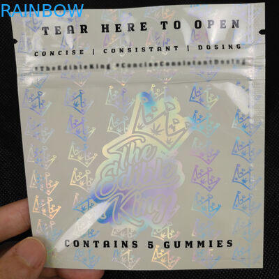 مخصص تصميم شعار الرمز البريدي قفل الأغلاق رائحة واقية من الألومنيوم احباط مايلر البلاستيك ثلاثة الجانب مختومة التعبئة والتغليف الهولوغرام حقيبة