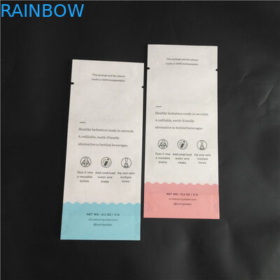 صديقة للبيئة قابلة للتحلل ورق الكرافت جيش التحرير الشعبى الصينى مجمع الغذاء مسحوق التوابل أكياس التعبئة والتغليف ثلاثة أكياس ختم الجانب