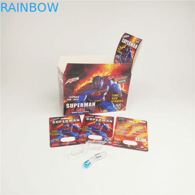 الكركدن 10k البلاتين ورقة نفطة بطاقات ختم الساخنة لكبسولة تعزيز الذكور