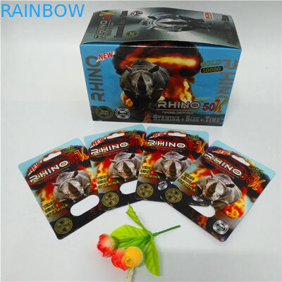 250G Ivory Rhino 69 1000k 3D Blister Card لتغليف الكبسولة